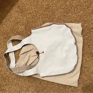 Henry Cuir x Barneys White Leather Shoulder Tote Handmade Italy Boho Minimalist